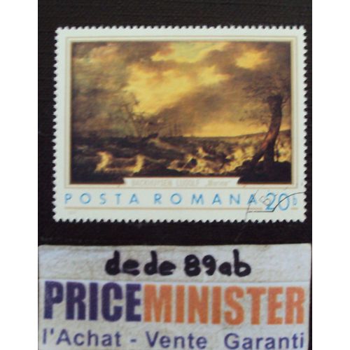 Roumanie..  20b Posta Romana . Peintures : "Marine" Par Ludolf Backhuysen (1630-1708) Oblitéré.