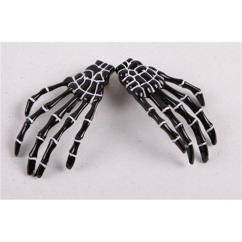 Paire De Barrettes Pinces Cheveux Halloween Main Griffe Squelette Os Sang Horreur Lolita Guro Kawaii Punk Gothique K-Pop Mode Corée Japon Black Sugar Boutique Mode Déguisements Cosplay Paris
