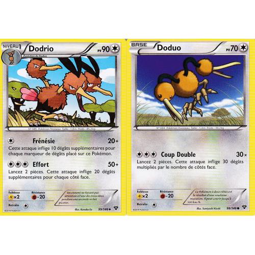 Lot De 2 Cartes Pokemon - Dodrio - 99/146 + Doduo 98/146 - Edition Xy -