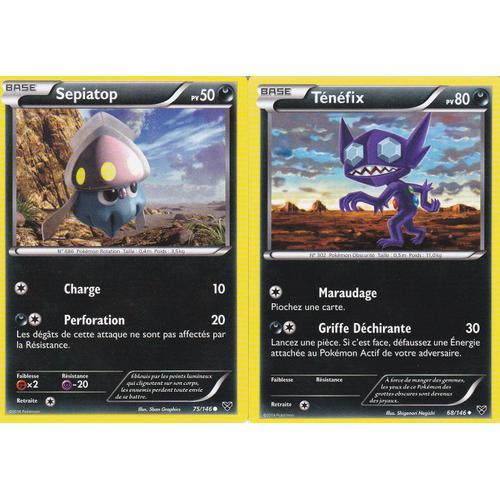 Lot De 2 Cartes Pokemon - Tenefix - 68/146 + Sepiatop - 75/146 - Edition Xy -