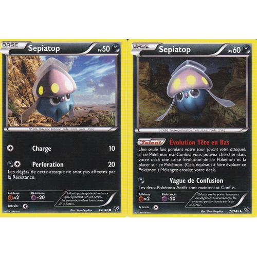 Lot De 2 Cartes Pokemon - Sepiatop 74/146 + Sepiatop 75/146 - Edition Xy -