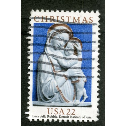 Timbre Oblitéré Usa, Christmas, Luca Della Robbia, Institute Of Arts, 22