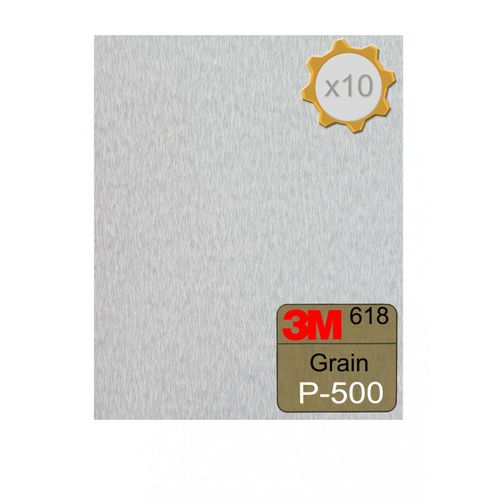 Feuille abrasive 3M 618 à sec 230x280 Grain 500 x 10