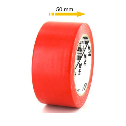 Ruban adhésif vinyle 3M - Rouge - 50mm - 764R-50