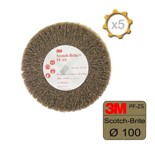 Brosse 3M scotch-brite PF-ZS medium diamètre 100 mm x 5