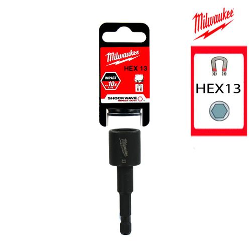 Douille aimantée 6 pans HEX M13x65mm SHOCKWAVE MILWAUKEE 4932352545