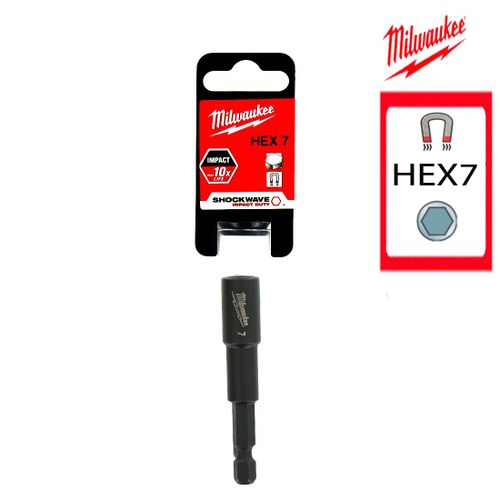 Douille aimantée M7 6 Pans MILWAUKEE HEX 7 SHOCKWAVE 4932352539