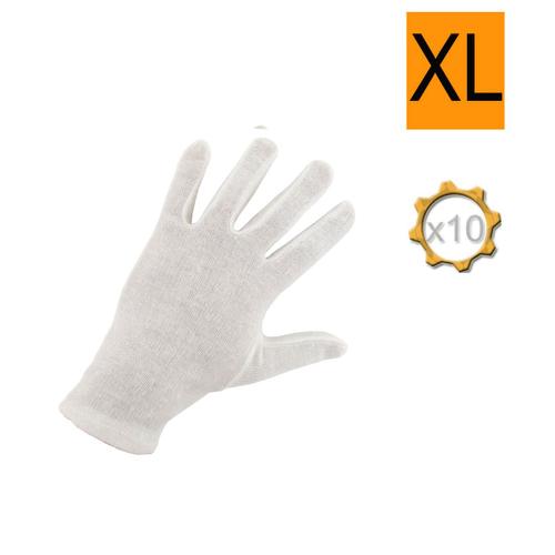 Pack de 10 paires de gants coton blanc Taille XL/10 EP 4150