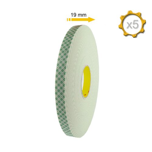 Ruban adhésif mousse double face 3M 4026 19mm x 33 m x 5