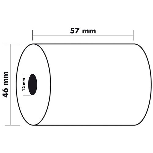 Exacompta Lot De 5 Bobines Carte Bancaire Thermique 1 Pli Pour Terminaux, 57x46x12mm