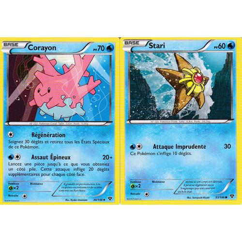 Lot De 2 Cartes Pokemon - Corayon - 36/146 + Stari - 33/146 - Edition Xy -