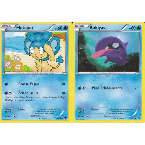 Lot De 2 Cartes Pokemon - Kokiyas - 31/146 + Flotajou - 37/146 - Edition Xy -