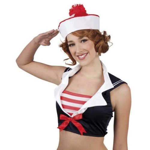 Béret De Marin Rouge/Blanc