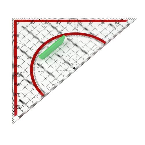 Jpc Creations Equerre Rapporteur Poignée Détachable Traits À 45° Et 135° 24 Cm