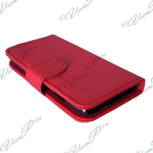 Etui Portefeuille Pour Htc Desire 601 Zara/ Dual Sim Livre Housse Coque Pochette Cuir Pu - Rouge