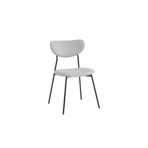 Lot De 2 Chaises Brodie En Tissu Avec Pieds Noirs - Gris Clair
