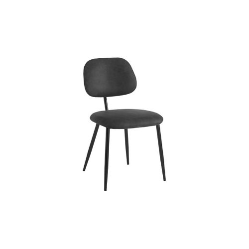 Lot De 2 Chaises Vintage Payton En Tissu Et Pieds Métal - Noir