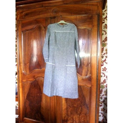 Tablier-Sarreau , Toile Grise, Taille 38, Début 20 Éme