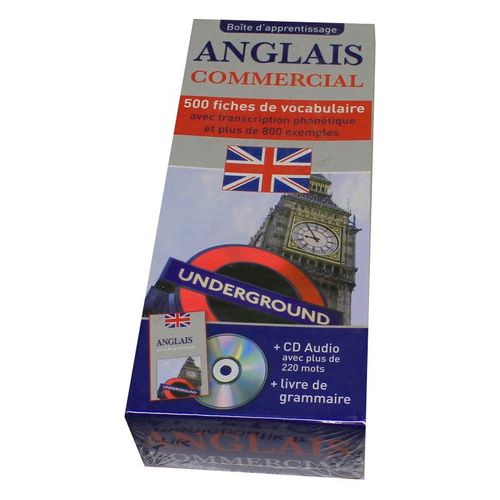 Boîte D'apprentissage Anglais Commercial - Vocabulaire De Base - 500 Fiches + Cd Audio