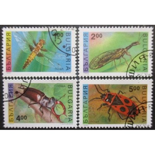 Bulgarie N°3545 Au 3548 Série Insectes Oblitéré