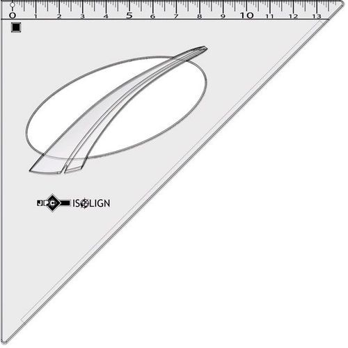 Jpc Creations Equerre Isolign En Plastique Incassable 45° Hypothénuse 21 Cm