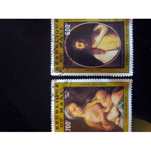 Lot De 2 Timbres De Mali Oblitéré