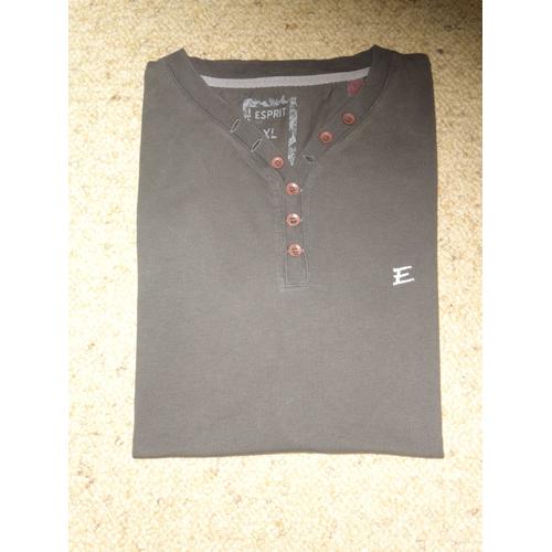 T-Shirt A 3 Boutons*Marron*Esprit*Taille Xl*Tbe*