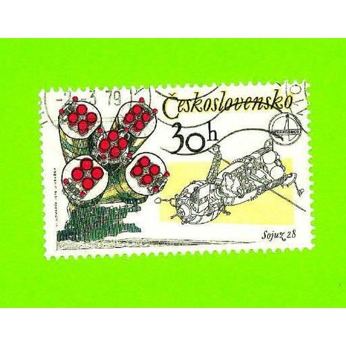 Tchecoslovaquie Oblitération Ronde Used Stamp Vaisseau Spatiale Soyuz 28