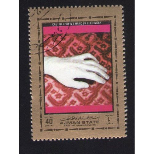 Ajman State Oblitération Ronde Used Stamp Peinture Cast Of Chopin's Hand By Clesinger