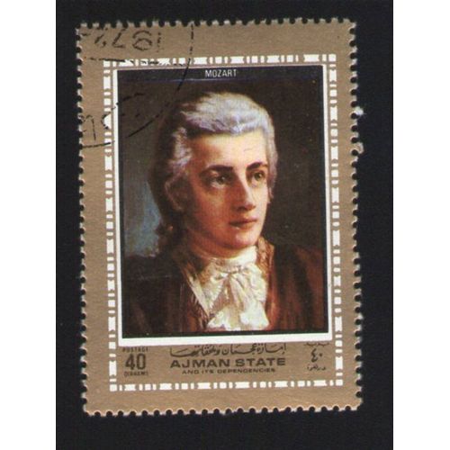 Ajman State Oblitération Ronde Used Stamp Peinture Mozart