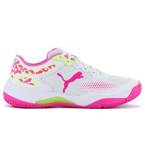 Puma Solarcourt Rct - Femmes Padel Sport Squash Baskets Sneakers Chaussures Blanc-Rose 107296-03 - 38