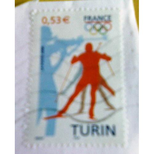 Timbre Des Jo De Turin 2006 - "Le Ski" Oblitéré