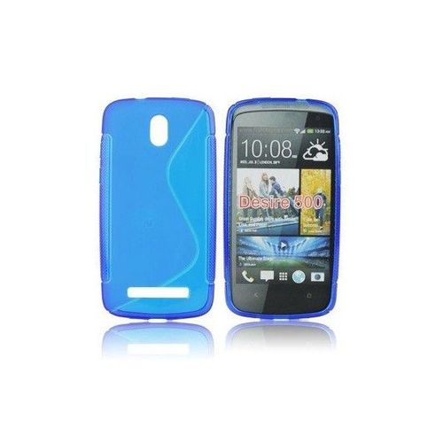 Coque Arrière En Gel Silicone Bleu Pour Htc Desire 500