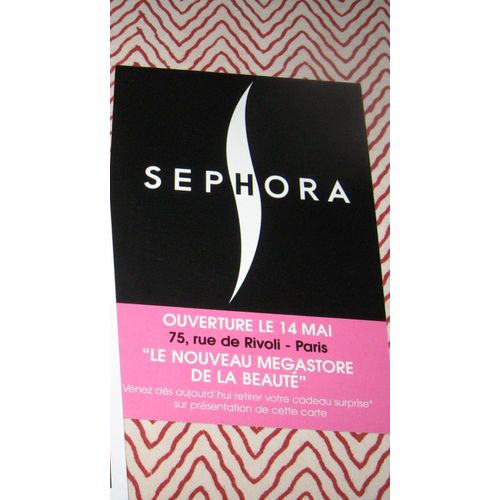 Carte Publicitaire Sephora Ouverture Mégastore Rivoli
