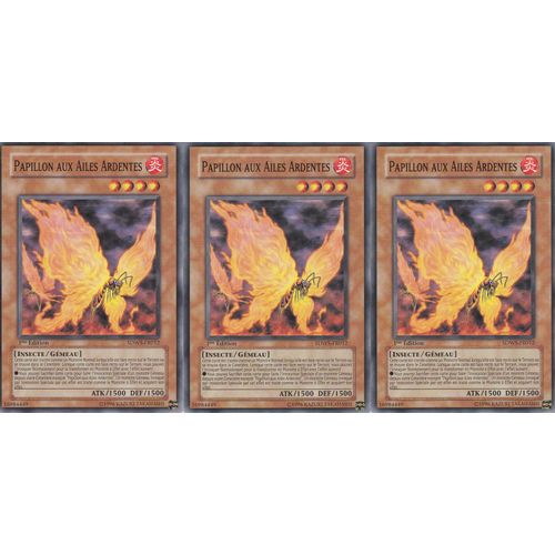 Lot De 3 Cartes Yu-Gi-Oh - Papillon Aux Ailes Ardentes - Sdws-Fr012 - 1er Edition - L'attaque Des Guerriers -