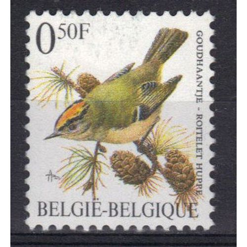 Belgique 1991 : Oiseau : Roitelet Huppé - Timbre 0,50 F. Multicolore Neuf **