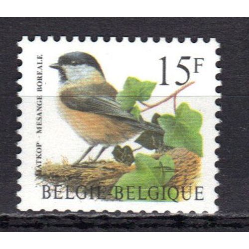 Belgique 1997 : Oiseau : Mésange Boréale - Timbre 15 F. Multicolore Neuf **