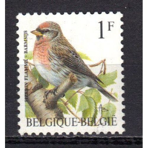Belgique 1992 : Oiseau : Sizerin Flammé - Timbre 1 F. Multicolore Neuf **