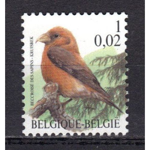 Belgique 2000 : Oiseau : Bec-Croisé Des Sapins - Timbre 1 F. (0,02 ¿) Multicolore Neuf **