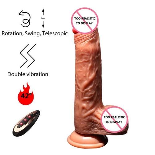 Vibromasseur Télescopique Sans Fil Pour Femme, Gode Réaliste, Masturbation Féminine, Ventouse, Chauffage Du Pénis, Style 2 Bb