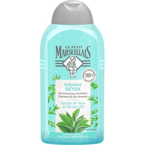 Le Petit Marseillais - Shampooing Infusion Dã©Tox Thym Et Thã©Vert Bio - Le Flacon De 250 Ml Shampoing 