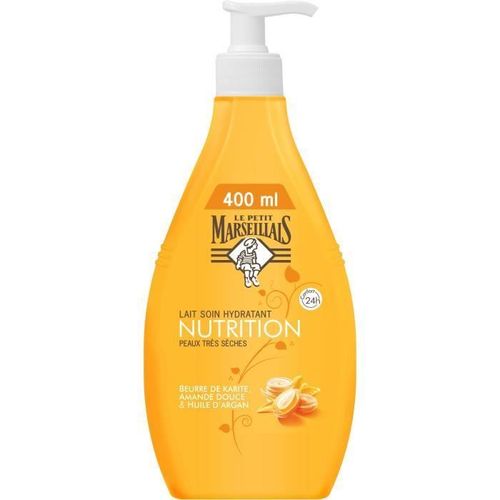 Le Petit Marseillais - Lait Soin Hydratant, Beurre De Karité Amande Douce&huile D'argan Pompe 400 Ml Corps 