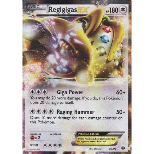 Carte Pokemon - Regigigas Ex - 82/99 - Destinees Futures - Version Anglaise -