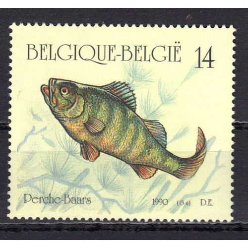 Belgique 1990 : Poisson D'eau Douce : Perche - Timbre 14 F. Multicolore Neuf **