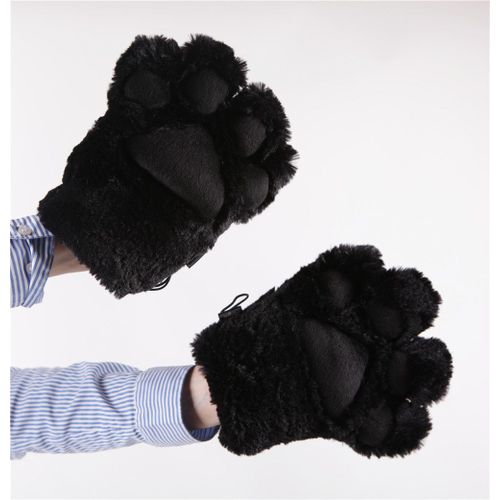 Paire De Gants Mitaines Pattes Chat Neko Félin Ours Animal Coussinets Peluche Doux Costume Mignon Kawaii Maid Café Otaku Salon Anime Manga Black Sugar Boutique Mode Lolita Cosplay Déguisements Paris