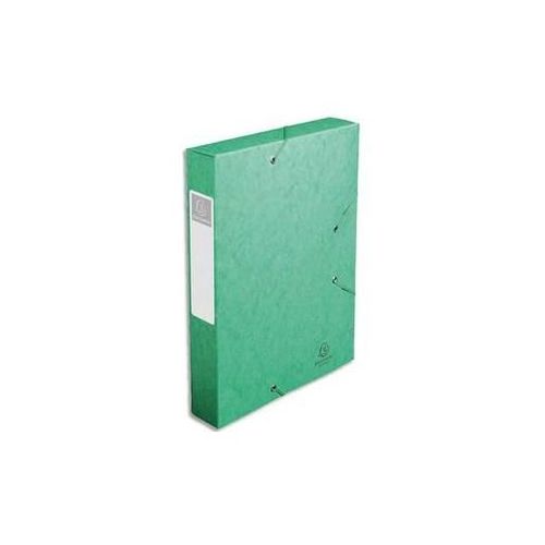 Exacompta Chemise 3 Rabats Et Élastique Exatobox Dos De 6 Cm, En Carte Lustrée 5/10e Vert