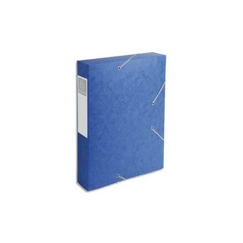 Exacompta Chemise 3 Rabats Et Élastique Exatobox Dos De 6 Cm, En Carte Lustrée 5/10e Bleu