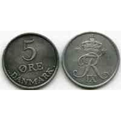 Danemark = Pièce De 5 Ore, Année 1960, En Cuivre