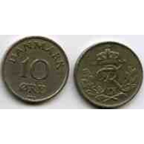 Danemark = Pièce De 10 Ore, Année 1954,  En Nickel