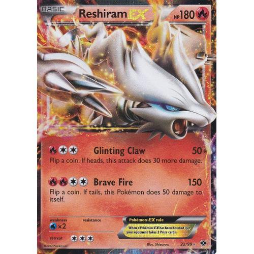 Carte Pokemon - Reshiram Ex - 22/99 - Destinees Futures - Version Anglaise -